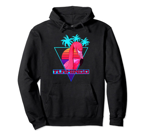 Flamingo Flamazing Synthwave Outrun Hoodie - Novelty Apparel for Adults - T-Shirt, Sweatshirt, Hoodie