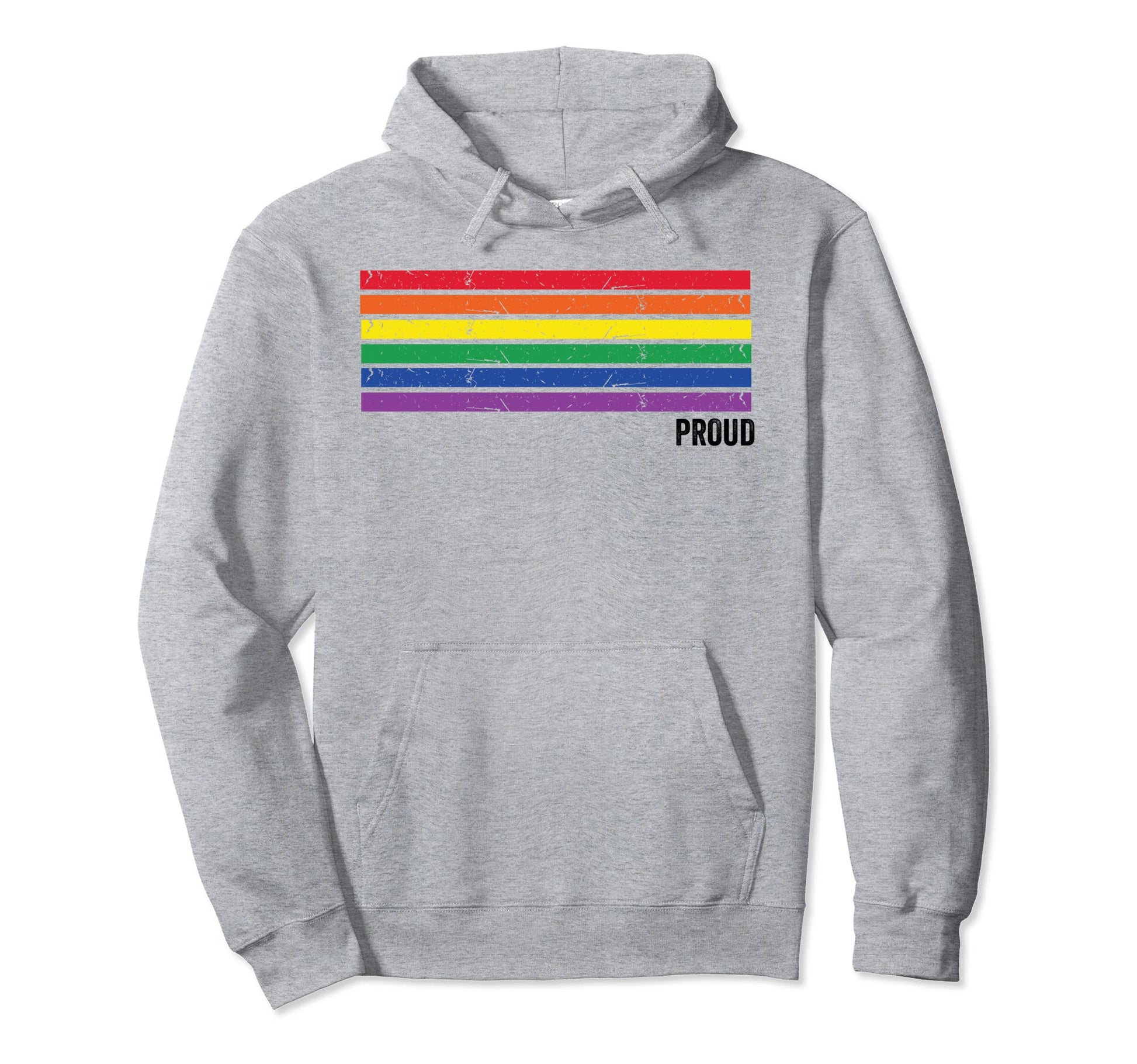 Gay Pride Lgbt Stripe Rainbow Color Hoodie - Casual Everyday Wear Unisex - T-Shirt, Sweatshirt, Hoodie