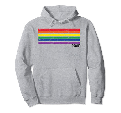 Gay Pride Lgbt Stripe Rainbow Color Hoodie - Casual Everyday Wear Unisex - T-Shirt, Sweatshirt, Hoodie