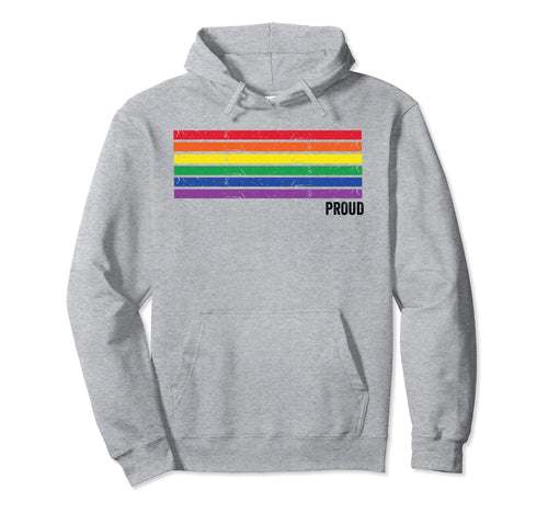 Gay Pride Lgbt Stripe Rainbow Color Hoodie - Casual Everyday Wear Unisex - T-Shirt, Sweatshirt, Hoodie