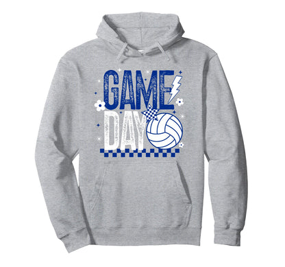 Volleyball Game Day Volleyball Mom Blue Hoodie - Novelty Apparel Unisex - T-Shirt, Sweatshirt, Hoodie
