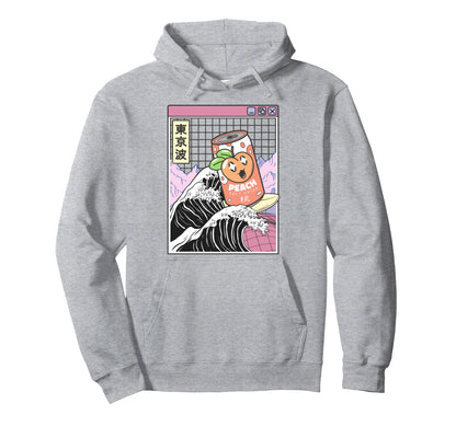 Peach Soda Surfing Kanagawa Wave Japan Hoodie - Graphic Print for Adults - T-Shirt, Sweatshirt, Hoodie