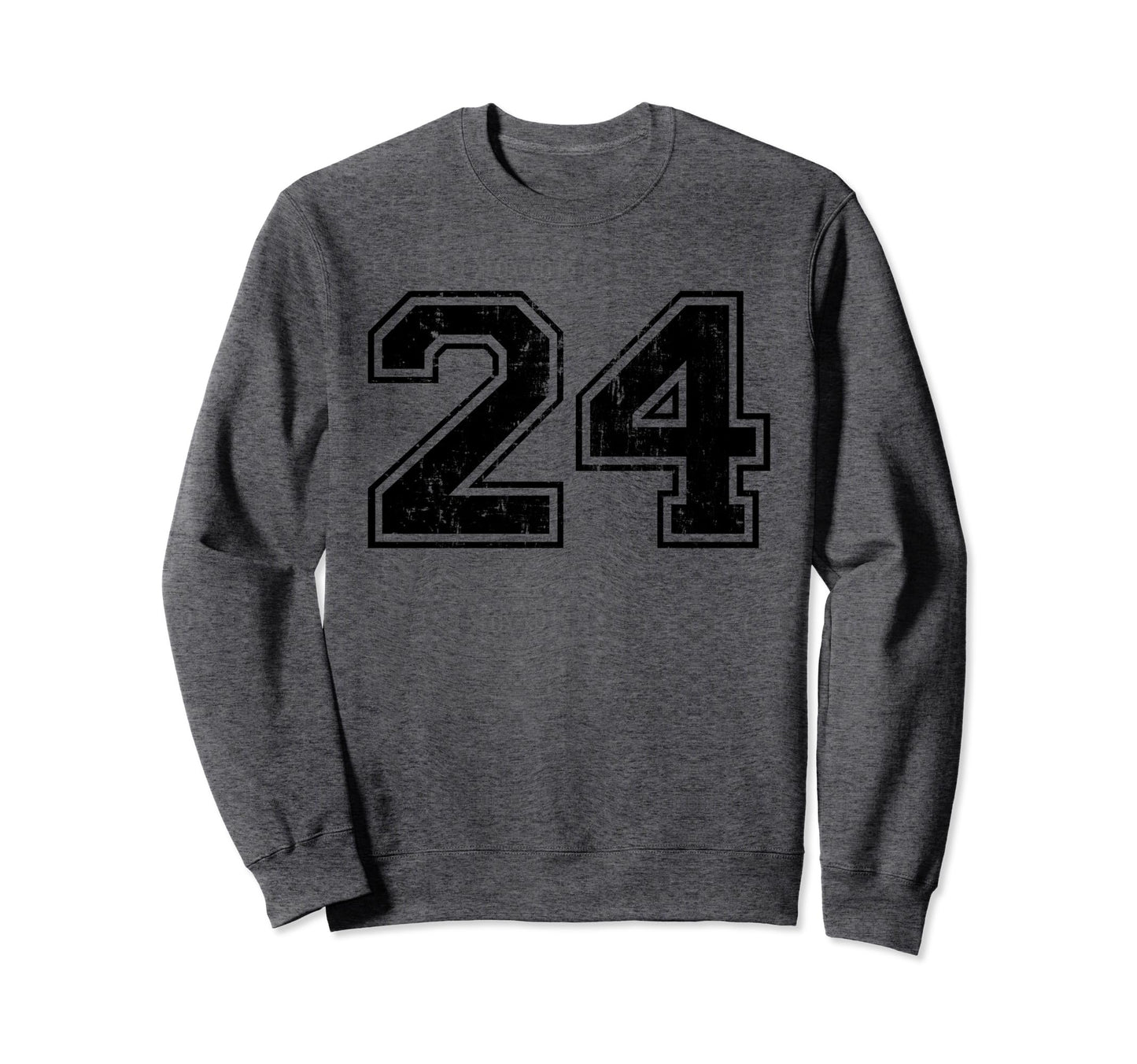 Number 24 Varsity Distressed Sweatshirt - Casual Everyday Wear for Adults - T-Shirt, Sweatshirt, Hoodie