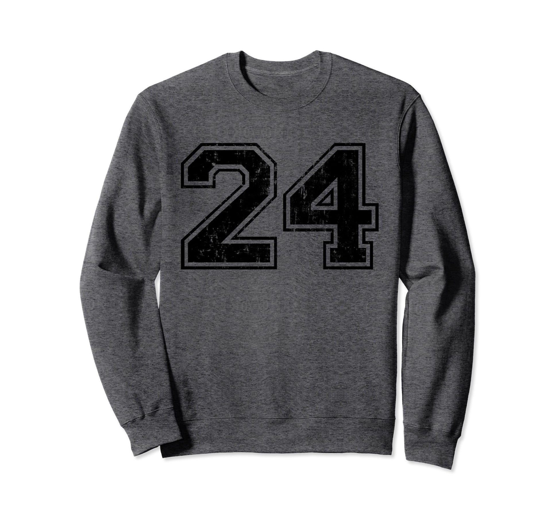 Number 24 Varsity Distressed Sweatshirt - Casual Everyday Wear for Adults - T-Shirt, Sweatshirt, Hoodie