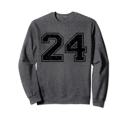 Number 24 Varsity Distressed Sweatshirt - Casual Everyday Wear for Adults - T-Shirt, Sweatshirt, Hoodie