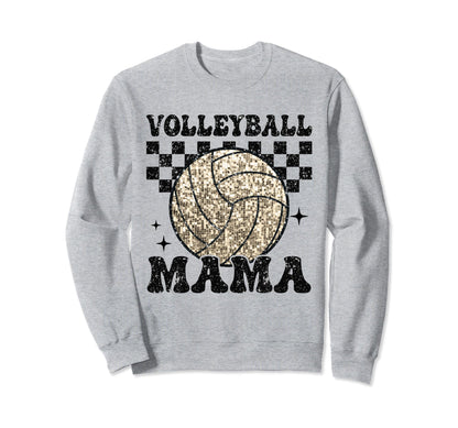 Volleyball Mama Checkered Funny Sweatshirt - Aesthetic Graphic Unisex - T-Shirt, Sweatshirt, Hoodie