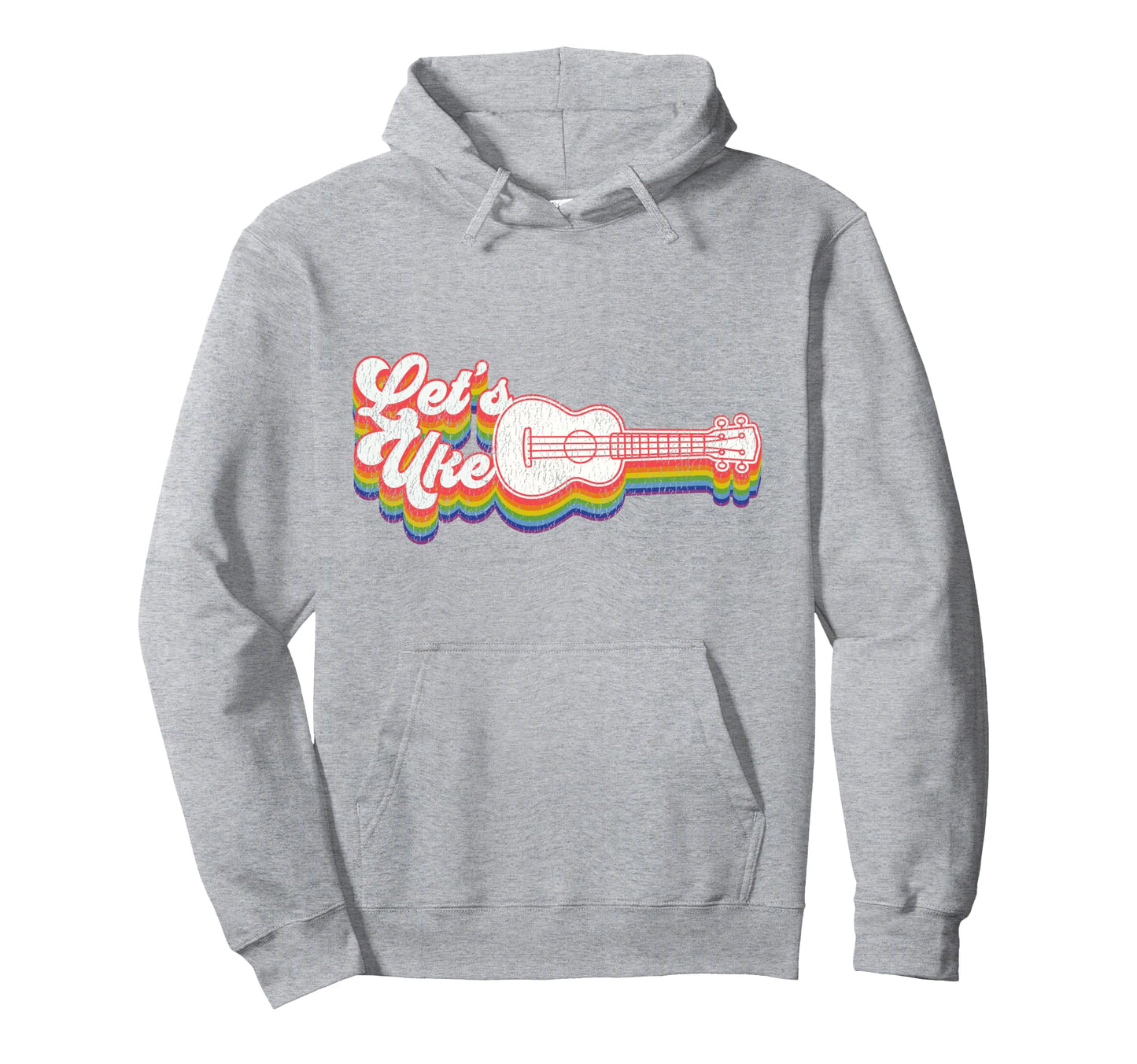 Hawaiian Ukulele Uke Rainbow Lets Uke Hoodie - Unique Graphic Men Women - T-Shirt, Sweatshirt, Hoodie