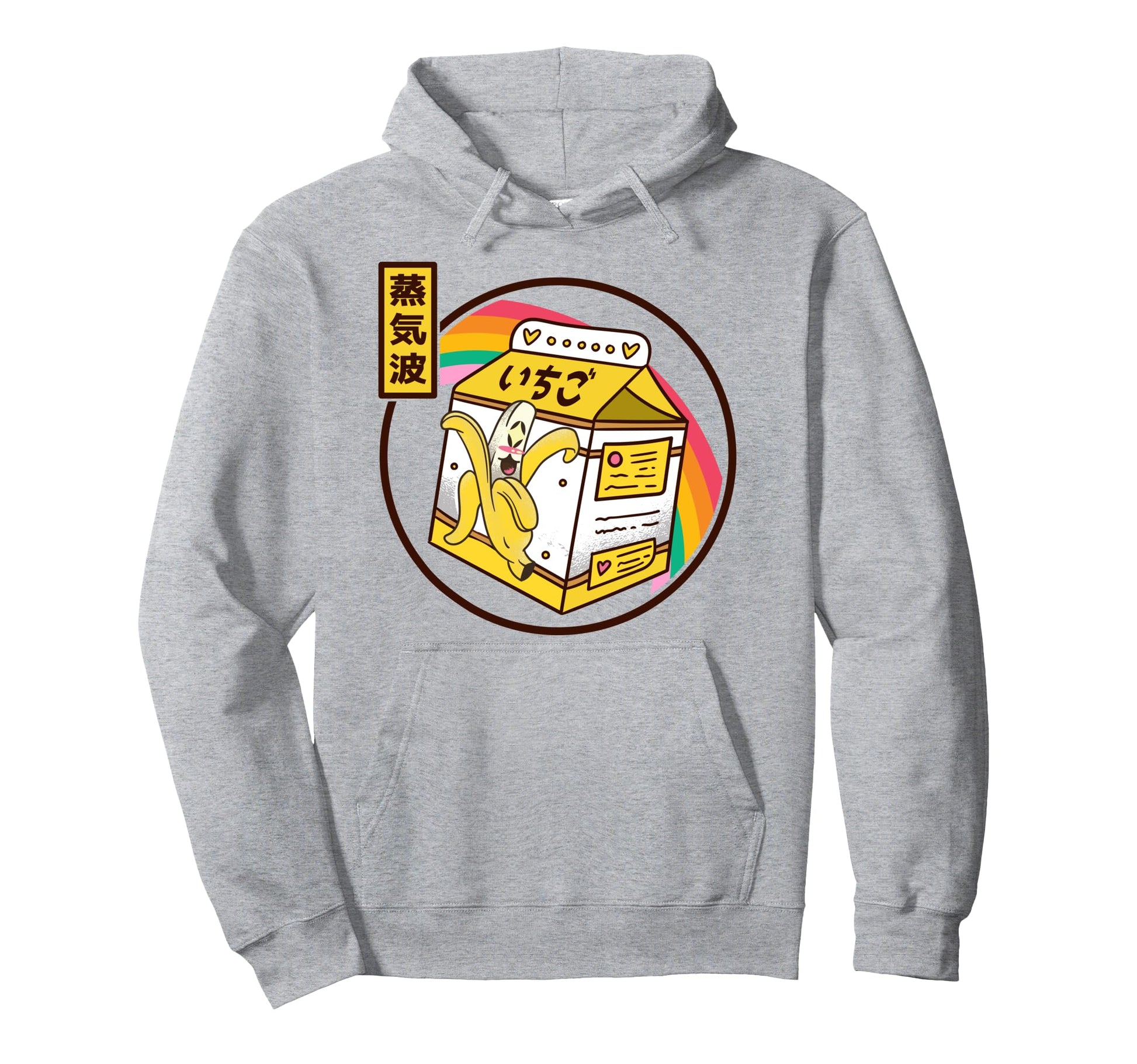 Banana Milk Carton Japan 80S Otaku Vaporwave Hoodie - Graphic Print Unisex - T-Shirt, Sweatshirt, Hoodie