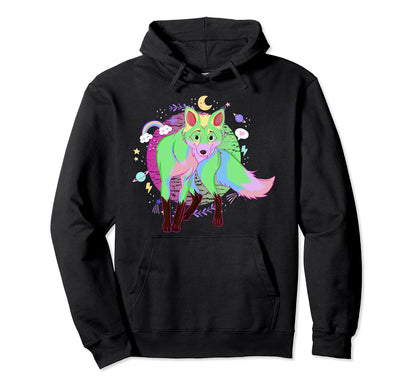 Japanese Aesthetic Animal Vaporwave Hoodie - Fun Novelty Design for Adults - T-Shirt, Sweatshirt, Hoodie