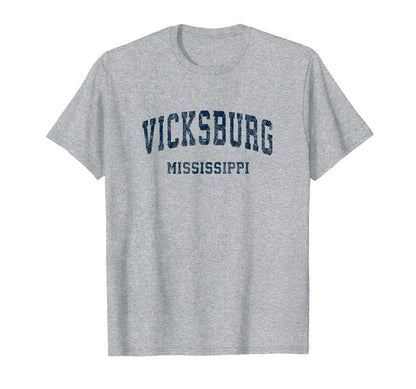 Vicksburg Mississippi Ms Varsity Sports T-Shirt - Unique Graphic Unisex - T-Shirt, Sweatshirt, Hoodie