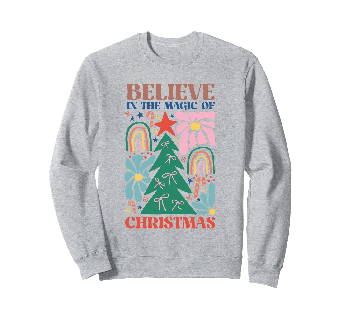 Boho Rainbow Tree Teens Holiday Sweatshirt - Trendy Graphic Men Women - T-Shirt, Sweatshirt, Hoodie