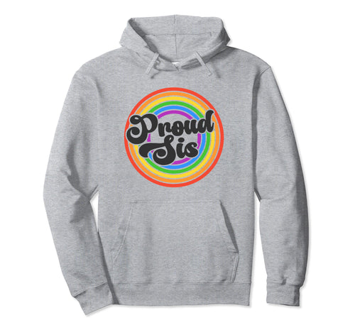 Proud Sister Groovy Lgbtq Gay Pride Hoodie - Custom Art Print for Adults - T-Shirt, Sweatshirt, Hoodie