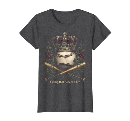 Living That Baseball Mama Life T-Shirt - Fun Novelty Design for Adults - T-Shirt, Sweatshirt, Hoodie