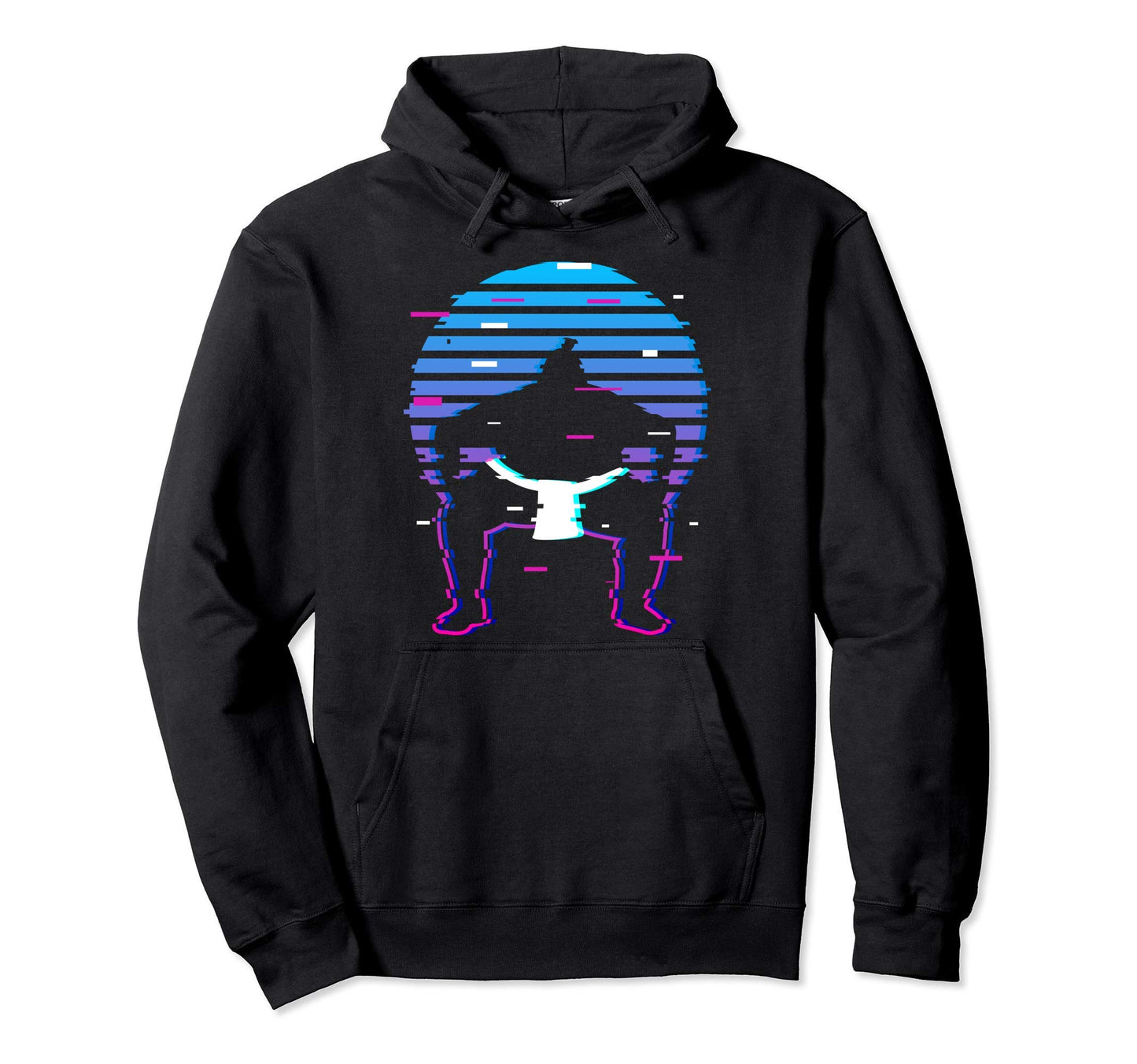 Sumo Wrestler Vaporwave Aesthetic Sunset Hoodie - Novelty Apparel Unisex - T-Shirt, Sweatshirt, Hoodie