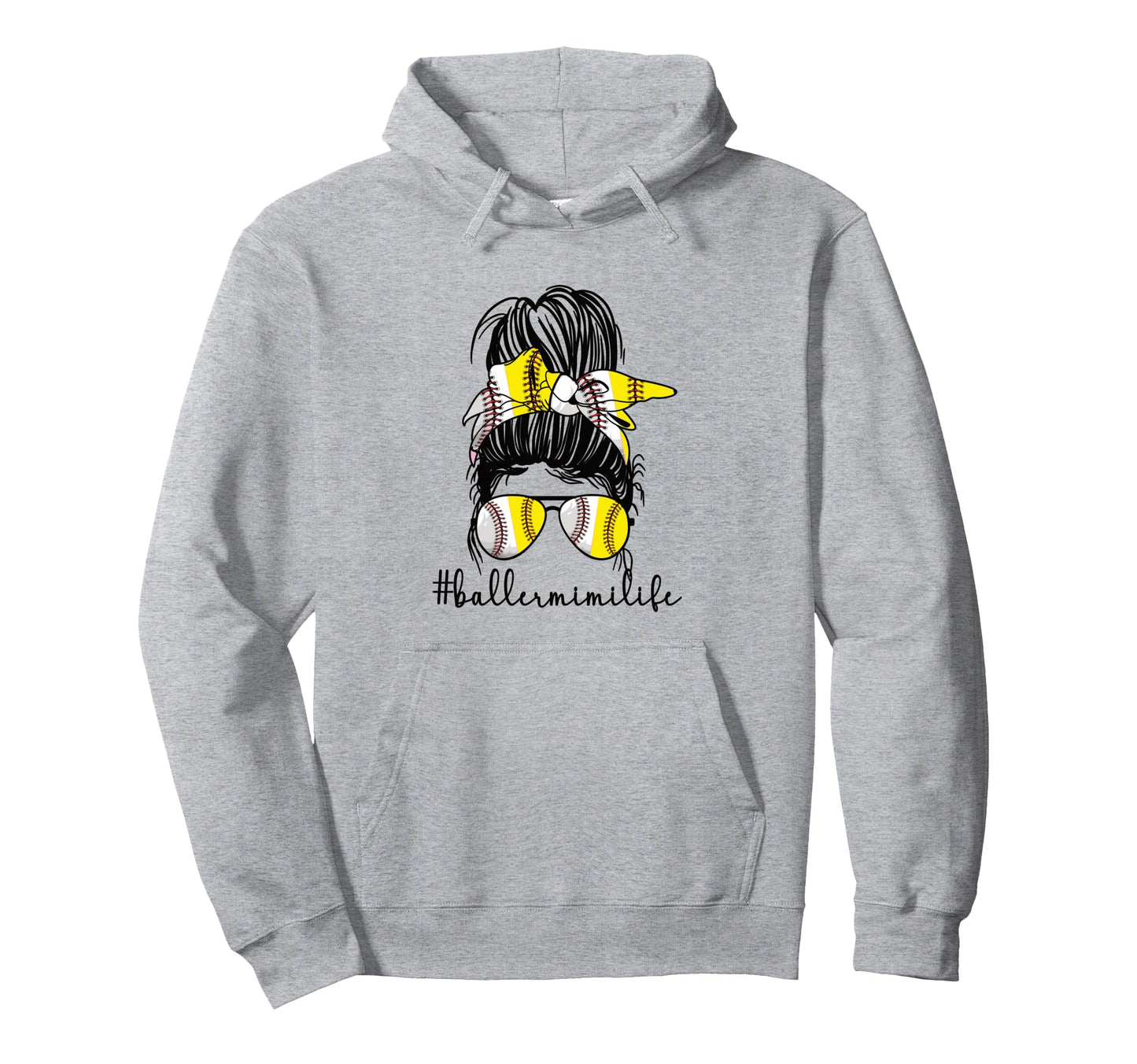 Baller Mimi Life Softball Baseball Mimi Hoodie - Graphic Print for Adults - T-Shirt, Sweatshirt, Hoodie