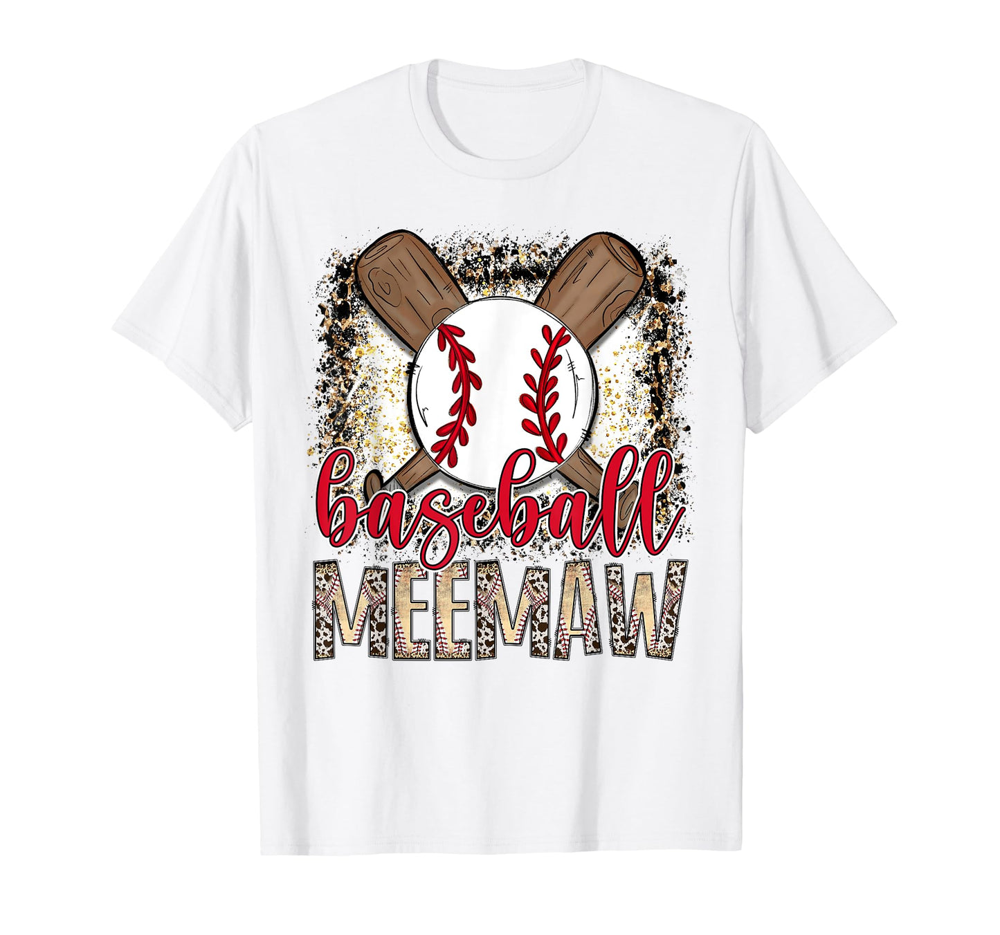 Baseball Meemaw Leopard Proud Ball T-Shirt - Streetwear Style for Adults - T-Shirt, Sweatshirt, Hoodie