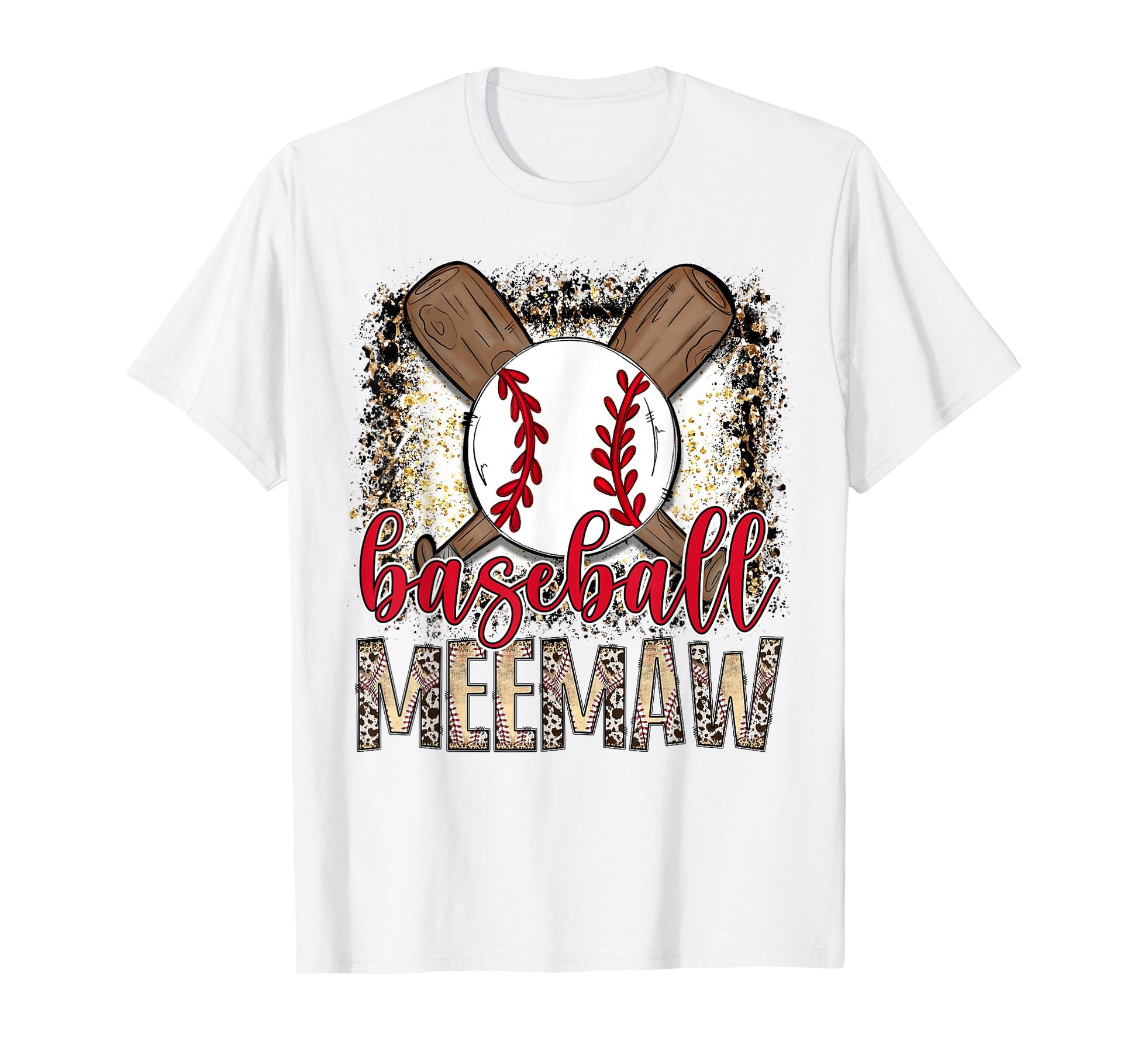 Baseball Meemaw Leopard Proud Ball T-Shirt - Streetwear Style for Adults - T-Shirt, Sweatshirt, Hoodie