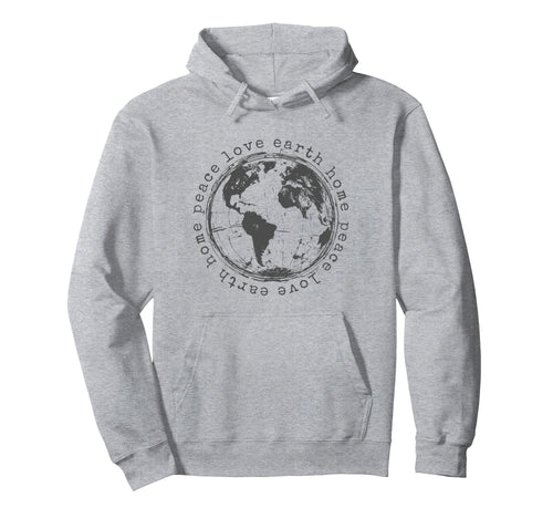Earth Day Minimalist Peace Love Earth Home Hoodie - Minimalist Print Unisex - T-Shirt, Sweatshirt, Hoodie