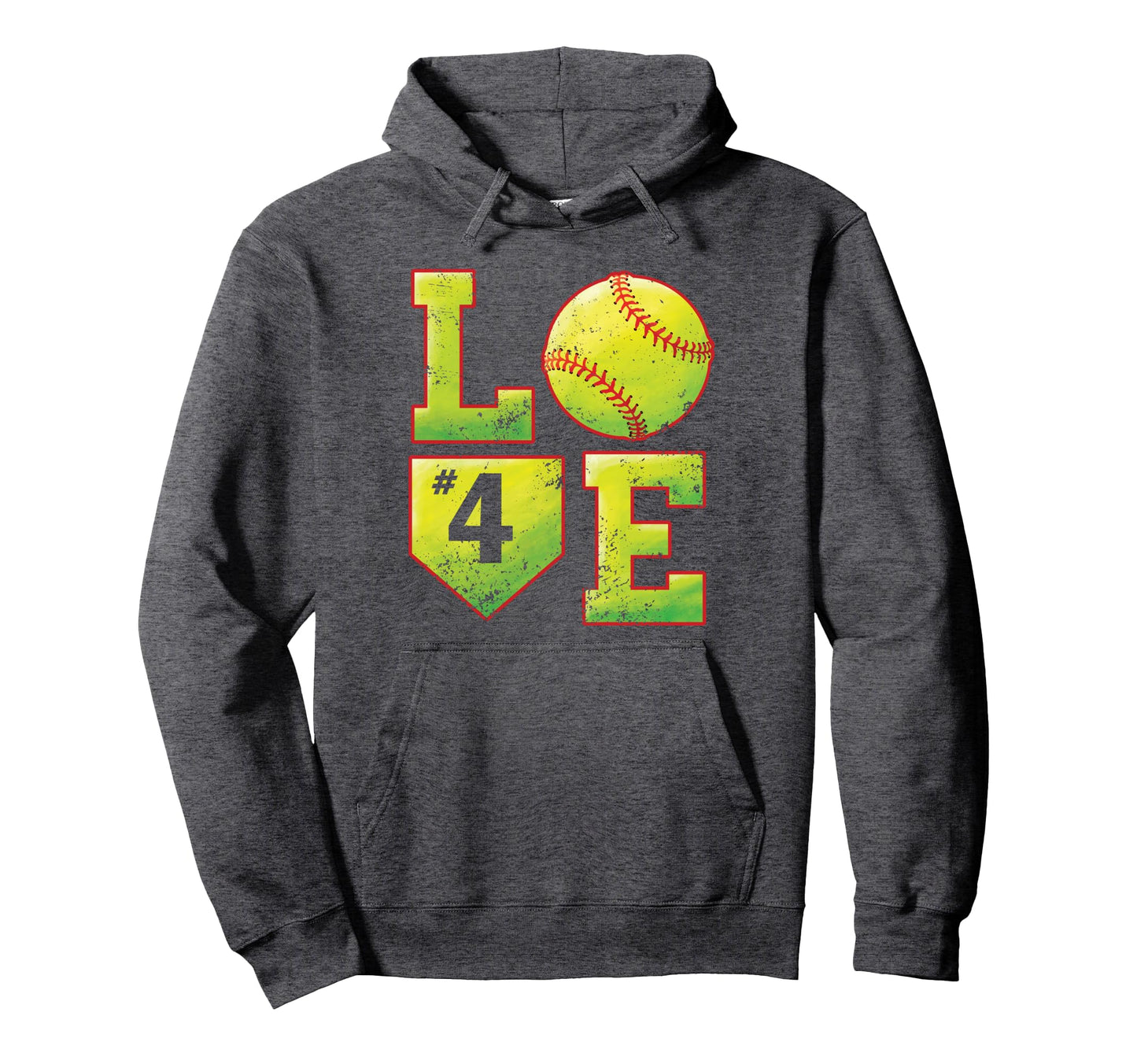 Softball Player Number 4 Softball Mom Hoodie - Novelty Apparel Men Women - T-Shirt, Sweatshirt, Hoodie