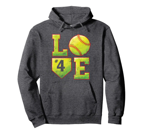 Softball Player Number 4 Softball Mom Hoodie - Novelty Apparel Men Women - T-Shirt, Sweatshirt, Hoodie