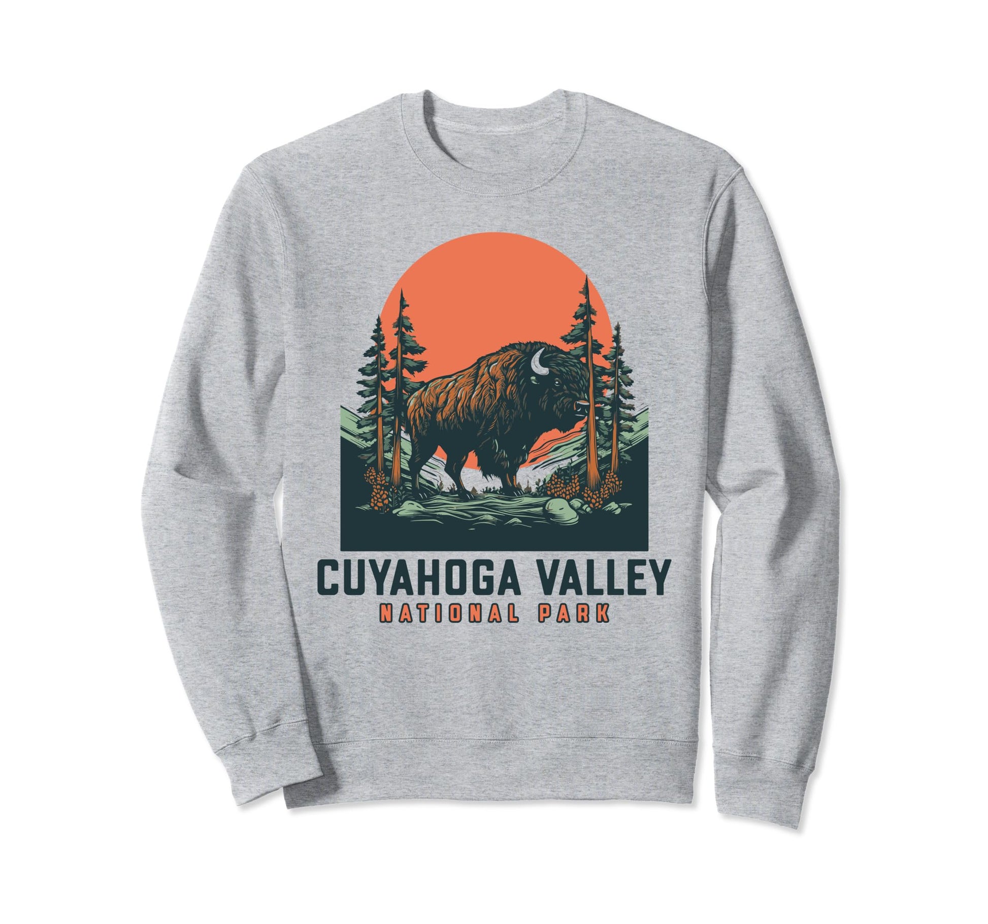 Cuyahoga Valley National Park Bison Sweatshirt - Graphic Print for Adults - T-Shirt, Sweatshirt, Hoodie