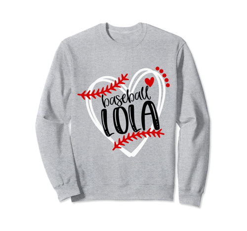 Baseball Lola Distressed Heart Laces Sweatshirt - Streetwear Style Unisex - T-Shirt, Sweatshirt, Hoodie