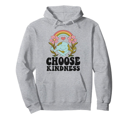 Positive Rainbow Peace Hippie Choose Hoodie - Unique Graphic Men Women - T-Shirt, Sweatshirt, Hoodie