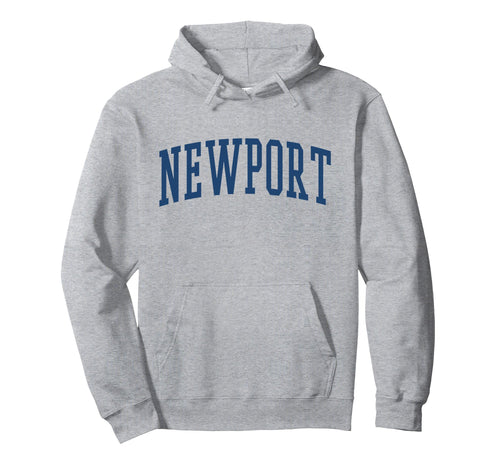 Newport Rhode Island Grey Hoodie - Minimalist Print for Adults - T-Shirt, Sweatshirt, Hoodie