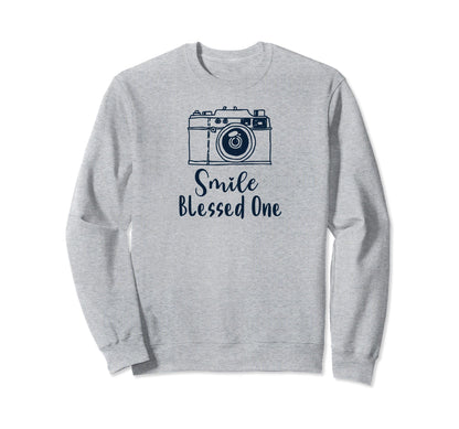 Dark Camera Smile Blessed One Sweatshirt - Graphic Print for Adults - T-Shirt, Sweatshirt, Hoodie