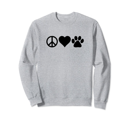 Dog Mom Dad Peace Love Dog Owners Sweatshirt - Graphic Print Men Women - T-Shirt, Sweatshirt, Hoodie