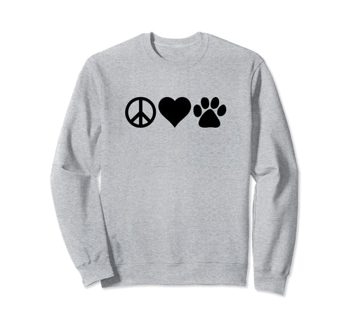 Dog Mom Dad Peace Love Dog Owners Sweatshirt - Graphic Print Men Women - T-Shirt, Sweatshirt, Hoodie