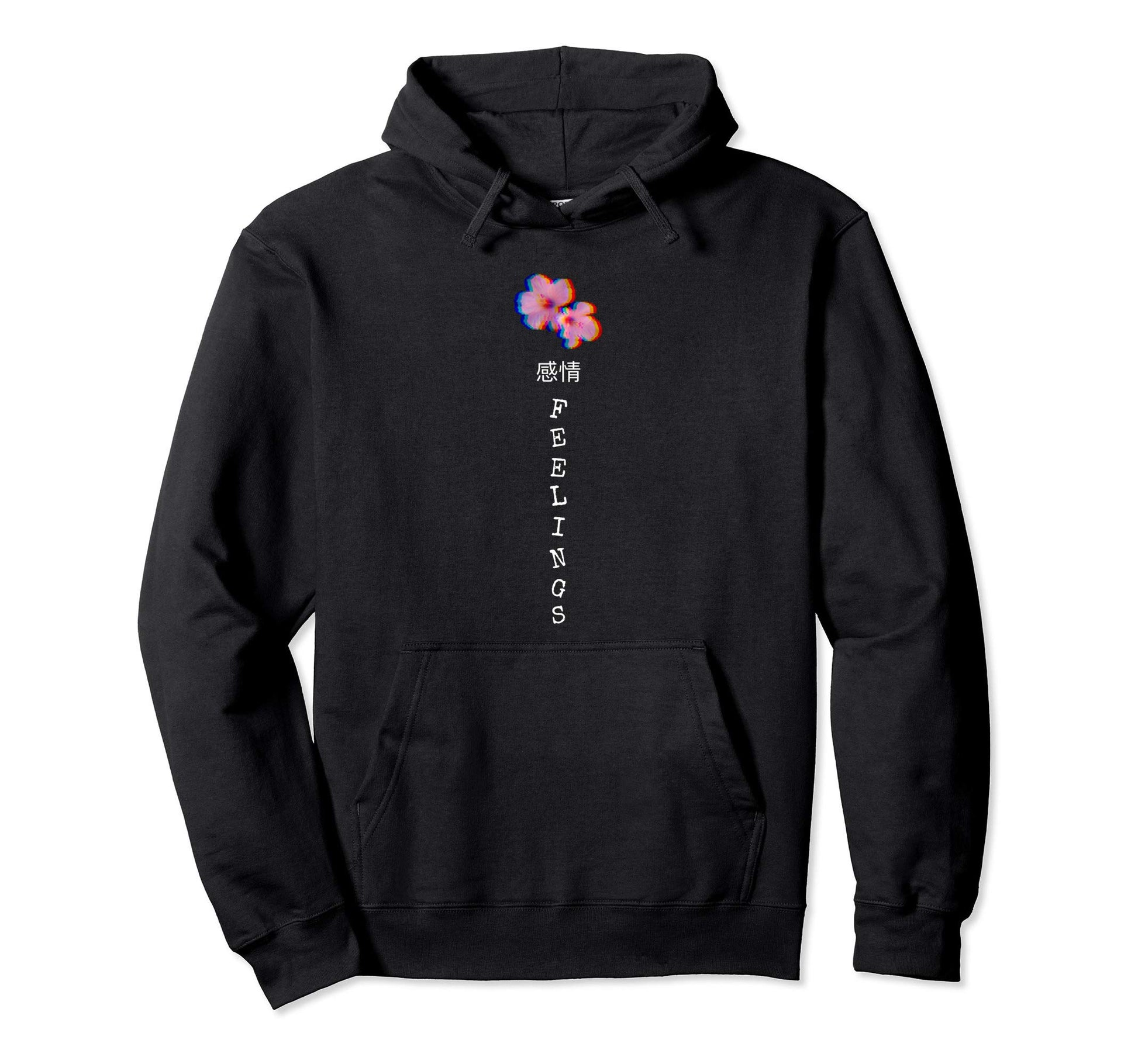 Feelings Flowers Japanese Kanji Hoodie - Minimalist Print Men Women - T-Shirt, Sweatshirt, Hoodie