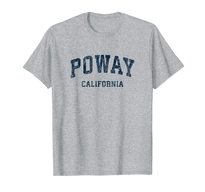 Poway California Ca Varsity Sports Navy T-Shirt - Aesthetic Graphic Unisex - T-Shirt, Sweatshirt, Hoodie