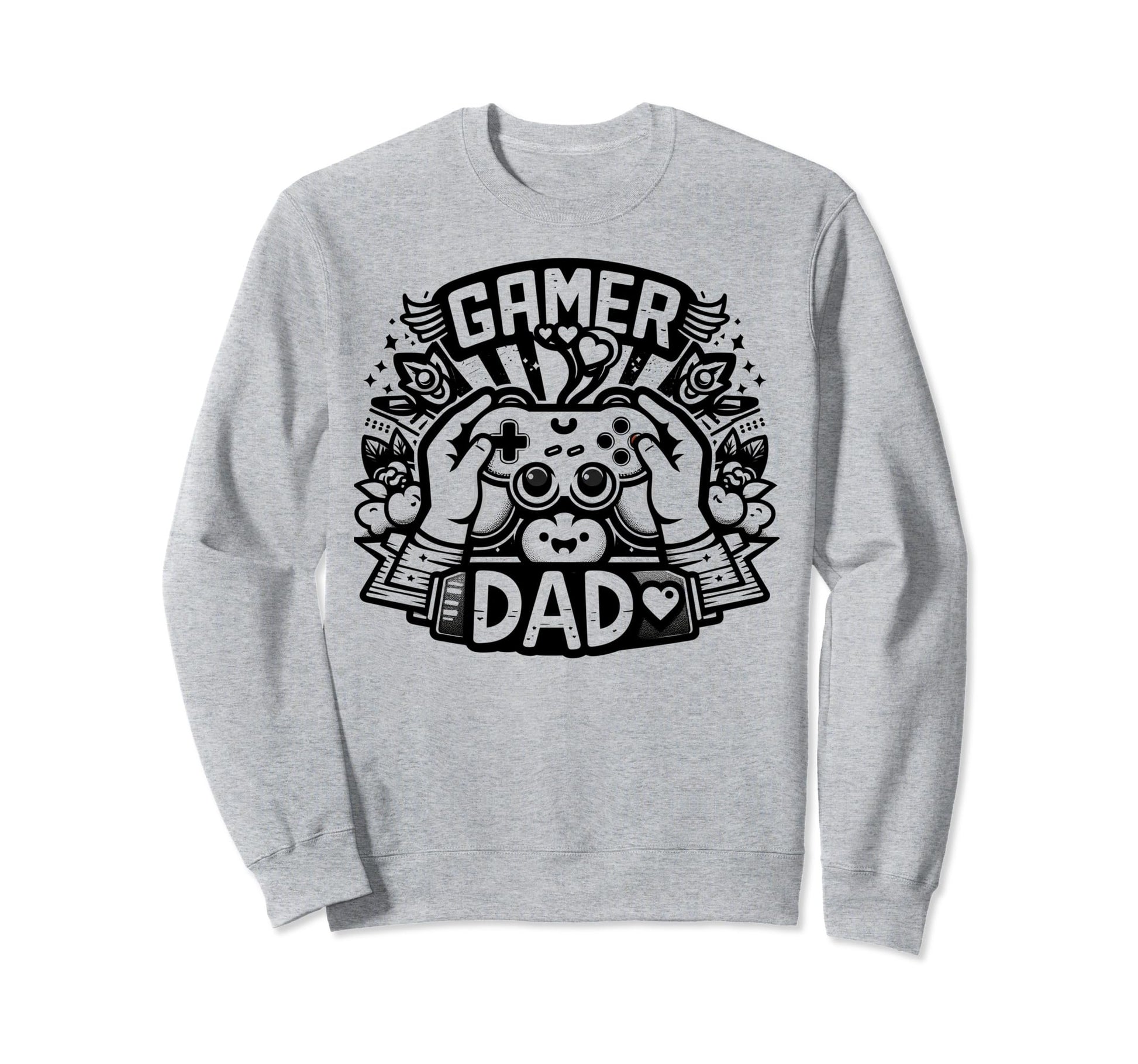 Gamer Dad Game Controller Gaming Sweatshirt - Minimalist Print for Adults - T-Shirt, Sweatshirt, Hoodie