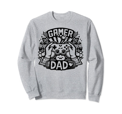Gamer Dad Game Controller Gaming Sweatshirt - Minimalist Print for Adults - T-Shirt, Sweatshirt, Hoodie