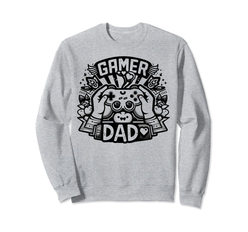 Gamer Dad Game Controller Gaming Sweatshirt - Minimalist Print for Adults - T-Shirt, Sweatshirt, Hoodie