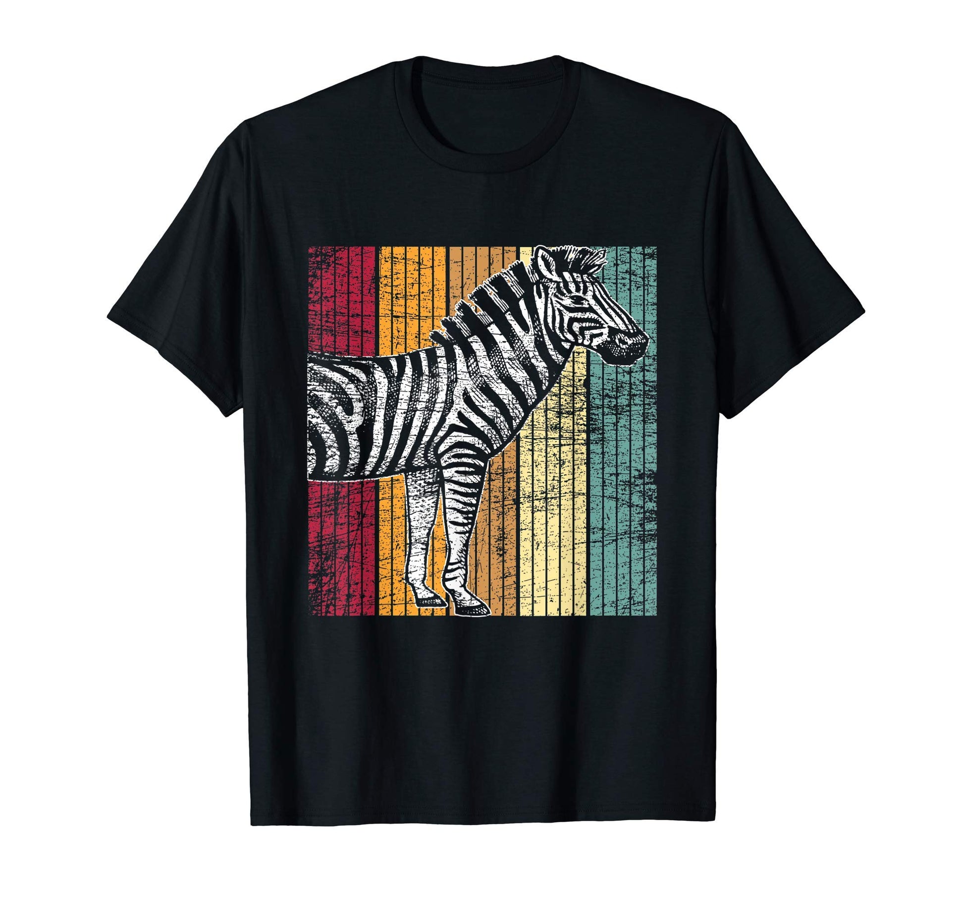Zebra Black White Striped Horse T-Shirt - Novelty Apparel for Adults - T-Shirt, Sweatshirt, Hoodie