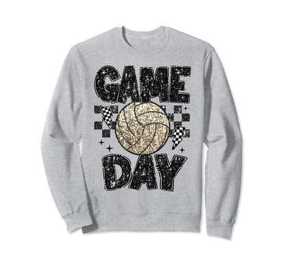 Game Day Volleyball Mama Mom Sweatshirt - Fun Novelty Design Men Women - T-Shirt, Sweatshirt, Hoodie