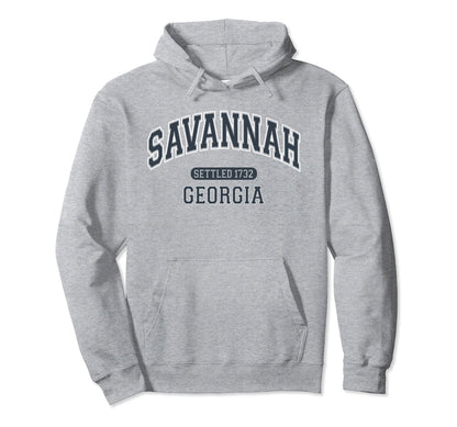 Savannah Georgia Sports Varsity Slate Hoodie - Novelty Apparel for Adults - T-Shirt, Sweatshirt, Hoodie
