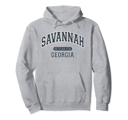 Savannah Georgia Sports Varsity Slate Hoodie - Novelty Apparel for Adults - T-Shirt, Sweatshirt, Hoodie