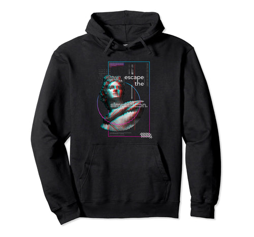Glitch Greek Statue Sculpture Retrowave Hoodie - Streetwear Style Unisex - T-Shirt, Sweatshirt, Hoodie