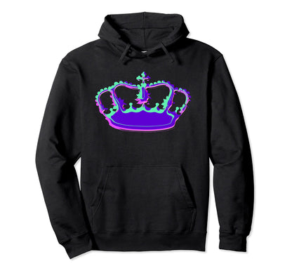 Vaporwave Aesthetic Crown Purple Hoodie - Custom Art Print for Adults - T-Shirt, Sweatshirt, Hoodie