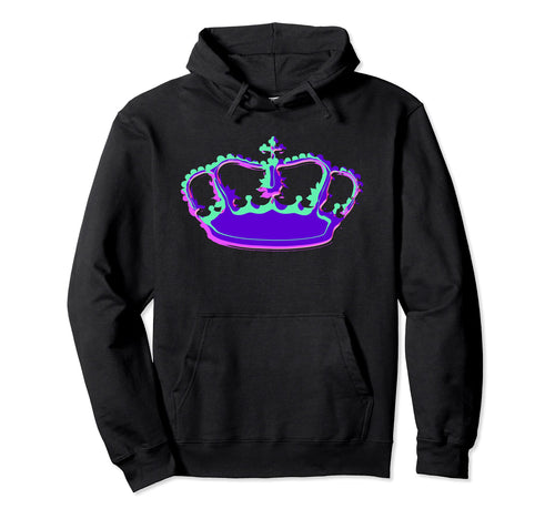 Vaporwave Aesthetic Crown Purple Hoodie - Custom Art Print for Adults - T-Shirt, Sweatshirt, Hoodie