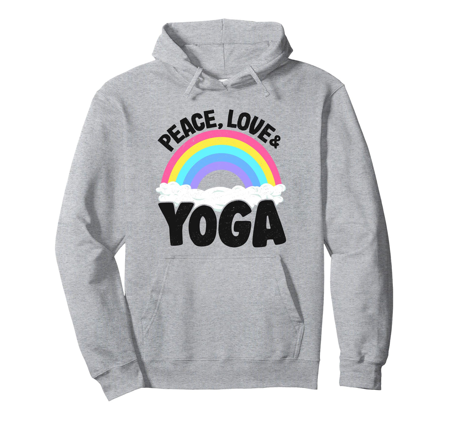Peace Love Yoga Rainbow Hippie Yoga Hoodie - Novelty Apparel Men Women - T-Shirt, Sweatshirt, Hoodie