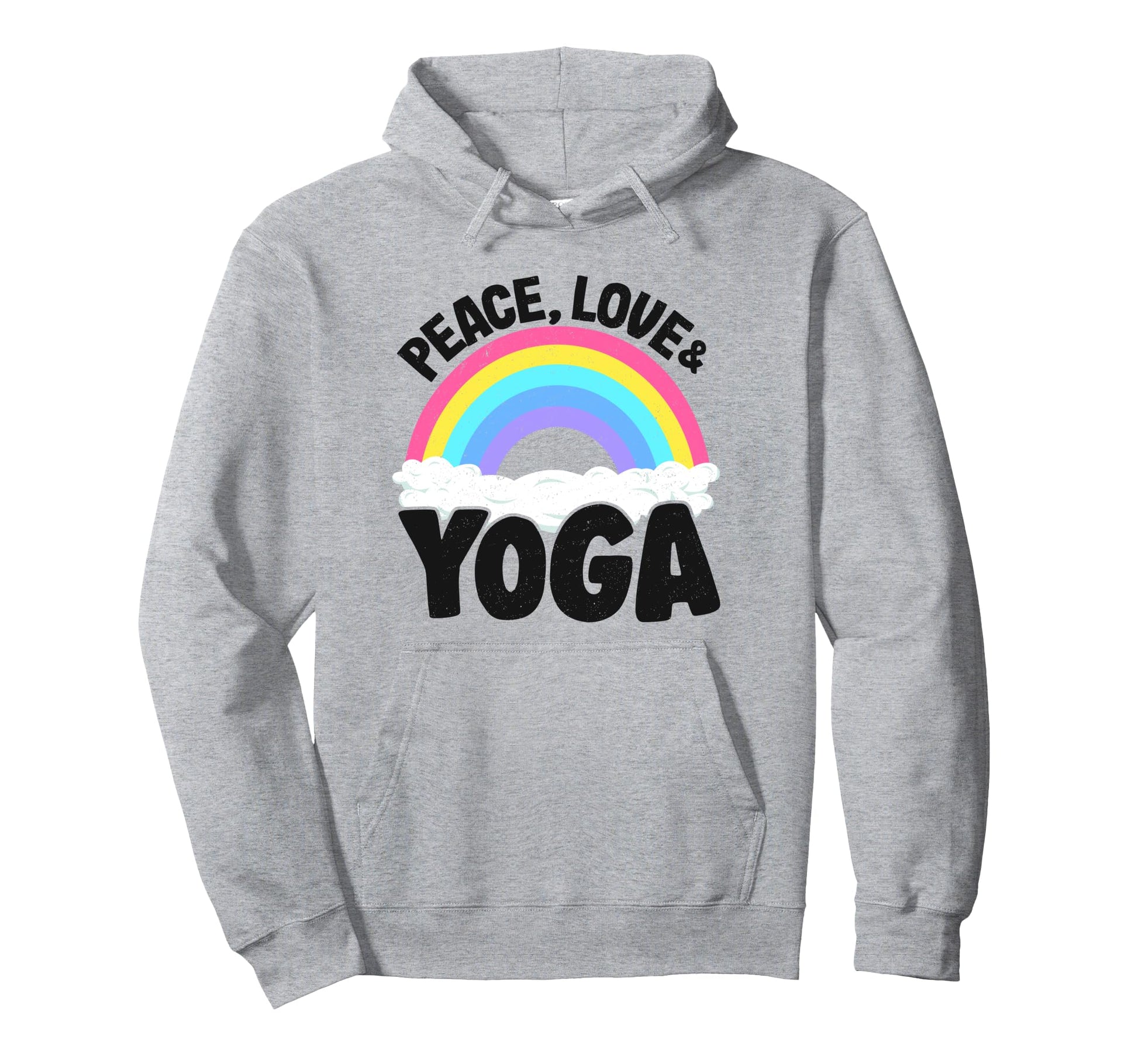 Peace Love Yoga Rainbow Hippie Yoga Hoodie - Novelty Apparel Men Women - T-Shirt, Sweatshirt, Hoodie