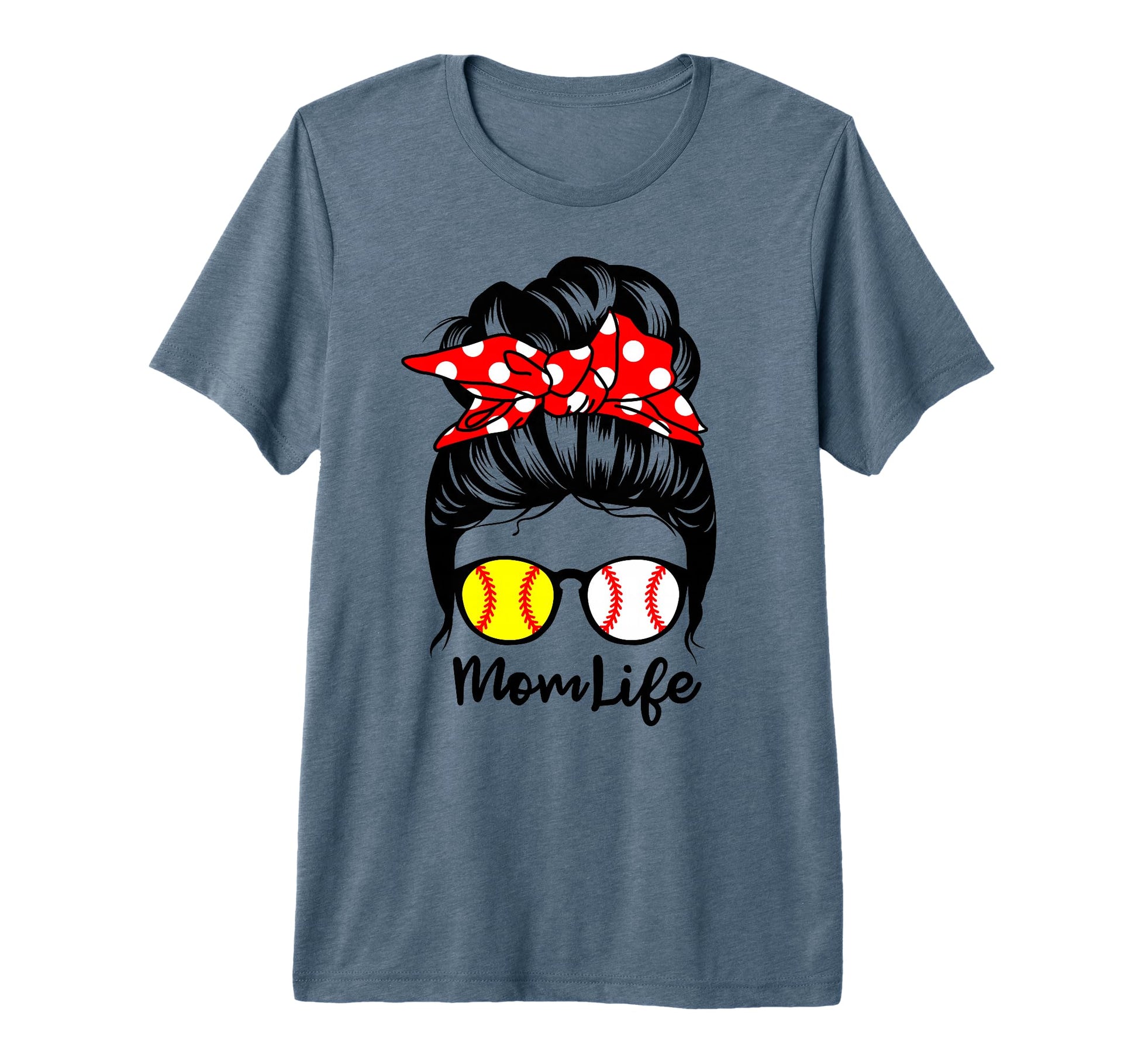 Mom Life Messy Bun Hair Funny T-Shirt - Custom Art Print for Adults - T-Shirt, Sweatshirt, Hoodie