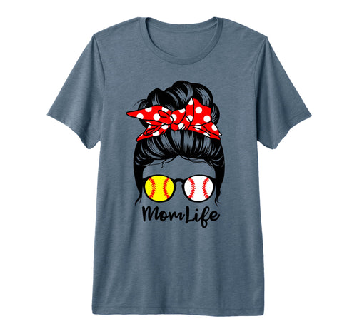 Mom Life Messy Bun Hair Funny T-Shirt - Custom Art Print for Adults - T-Shirt, Sweatshirt, Hoodie