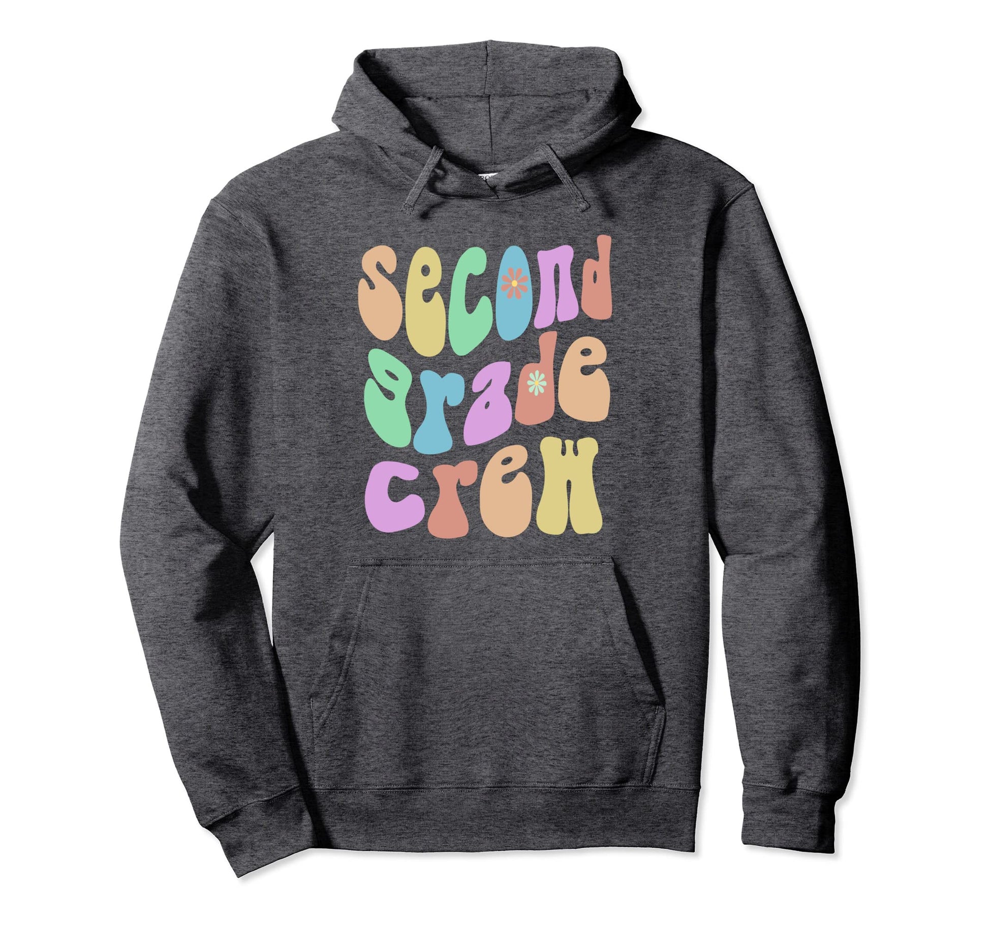 Rainbow Second Grade Crew 2Nd Gr Little Hoodie - Trendy Graphic for Adults - T-Shirt, Sweatshirt, Hoodie