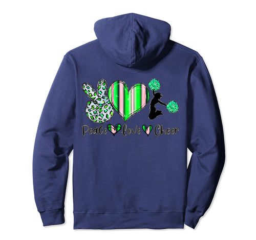 Peace Love Cheer Peace Love Cheer Hoodie - Fun Novelty Design for Adults - T-Shirt, Sweatshirt, Hoodie