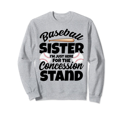 Baseball Sister Concession Stand Sweatshirt - Custom Art Print Unisex - T-Shirt, Sweatshirt, Hoodie